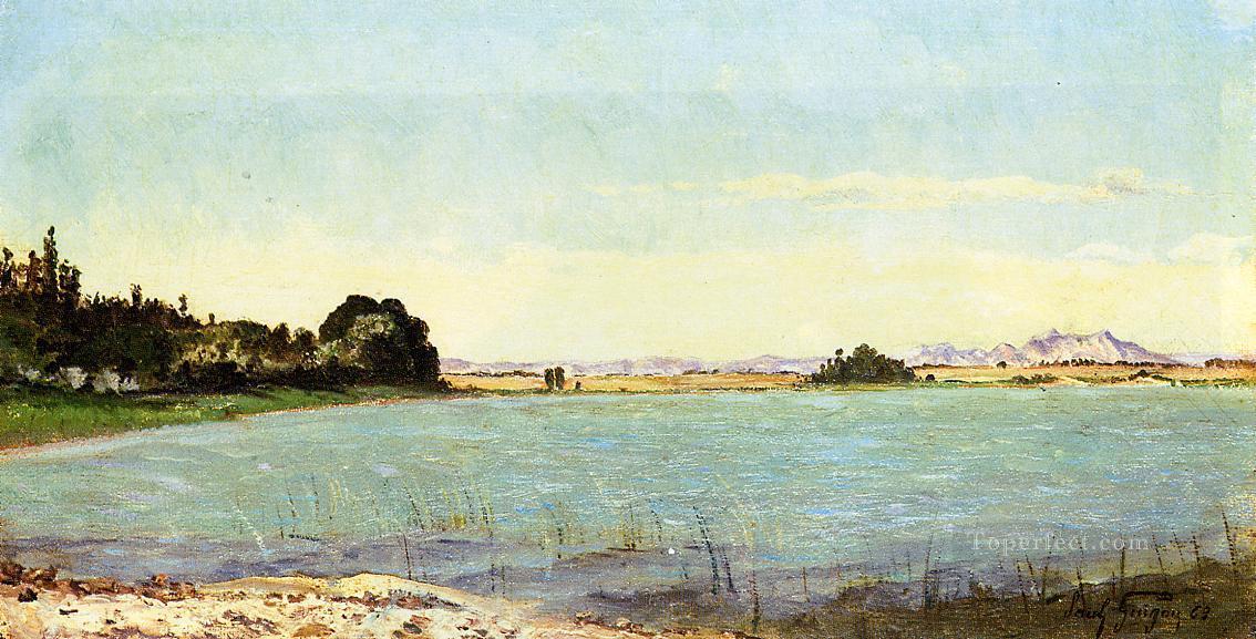 A Lake in Southern France scenery Paul Camille Guigou Oil Paintings